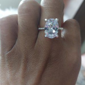 Large Oval Cut Zircon Ring